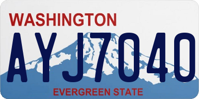 WA license plate AYJ7040