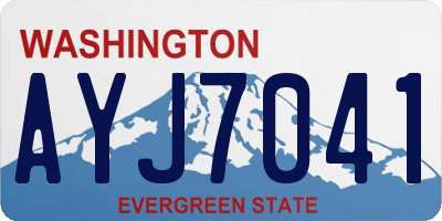 WA license plate AYJ7041