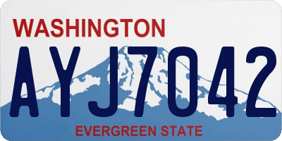 WA license plate AYJ7042