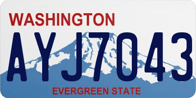 WA license plate AYJ7043