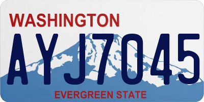 WA license plate AYJ7045