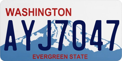 WA license plate AYJ7047