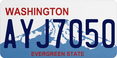 WA license plate AYJ7050