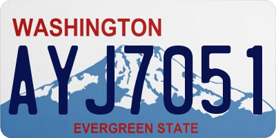 WA license plate AYJ7051