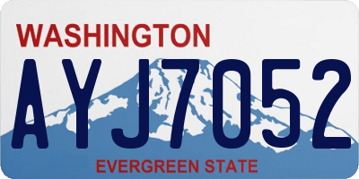 WA license plate AYJ7052