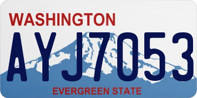WA license plate AYJ7053