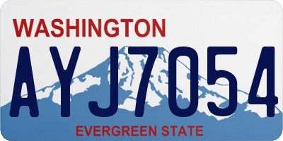 WA license plate AYJ7054