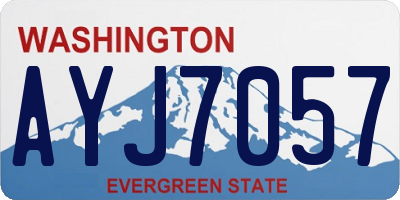 WA license plate AYJ7057