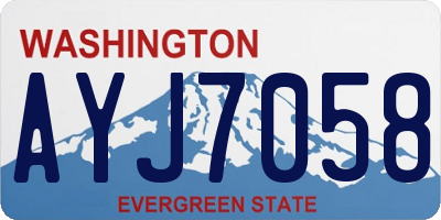 WA license plate AYJ7058