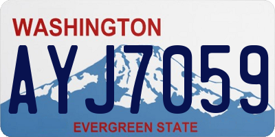 WA license plate AYJ7059