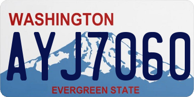 WA license plate AYJ7060