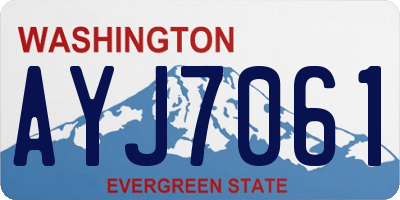 WA license plate AYJ7061