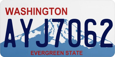 WA license plate AYJ7062