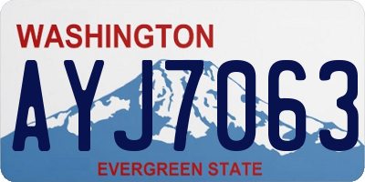 WA license plate AYJ7063