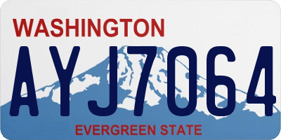 WA license plate AYJ7064