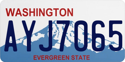 WA license plate AYJ7065
