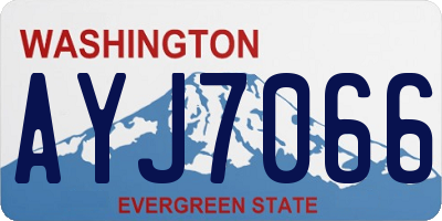 WA license plate AYJ7066