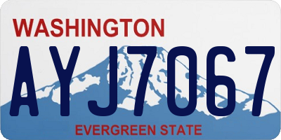 WA license plate AYJ7067