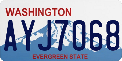 WA license plate AYJ7068