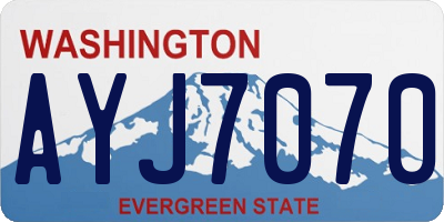 WA license plate AYJ7070