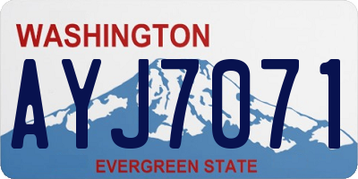 WA license plate AYJ7071