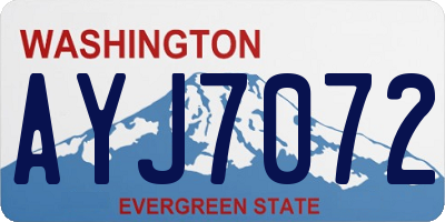 WA license plate AYJ7072