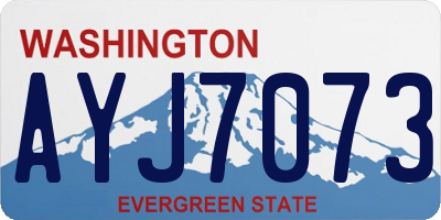 WA license plate AYJ7073