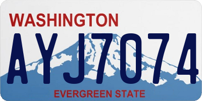 WA license plate AYJ7074