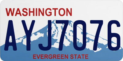 WA license plate AYJ7076