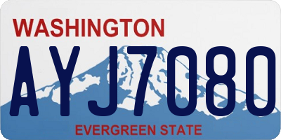 WA license plate AYJ7080