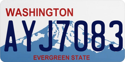WA license plate AYJ7083