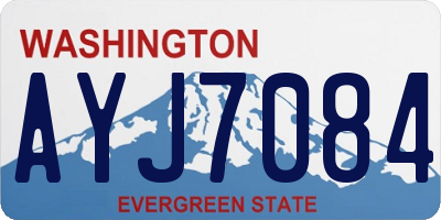WA license plate AYJ7084