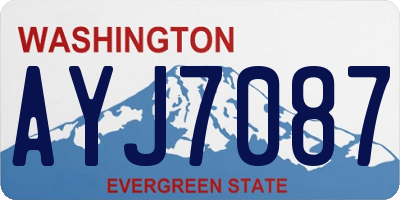 WA license plate AYJ7087