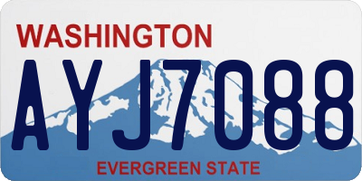 WA license plate AYJ7088