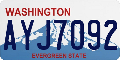 WA license plate AYJ7092