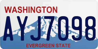 WA license plate AYJ7098