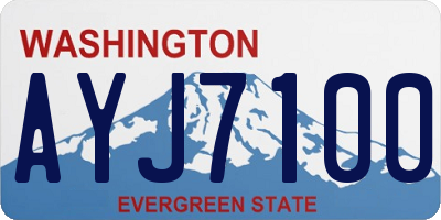 WA license plate AYJ7100