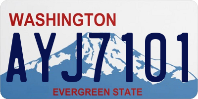 WA license plate AYJ7101