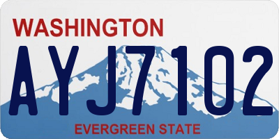 WA license plate AYJ7102
