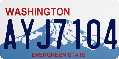 WA license plate AYJ7104
