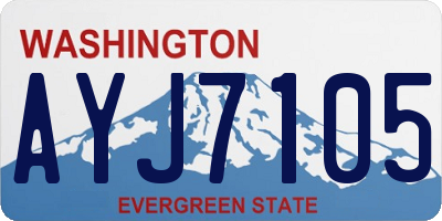 WA license plate AYJ7105