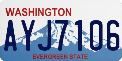 WA license plate AYJ7106