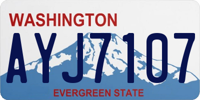 WA license plate AYJ7107