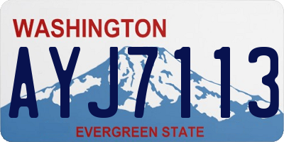 WA license plate AYJ7113