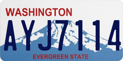 WA license plate AYJ7114