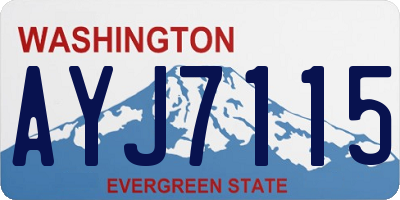 WA license plate AYJ7115