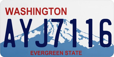 WA license plate AYJ7116