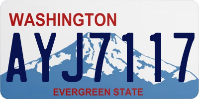 WA license plate AYJ7117
