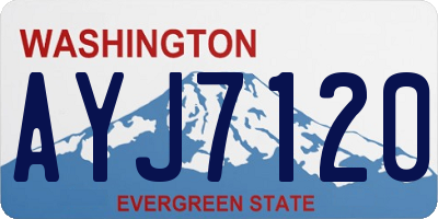 WA license plate AYJ7120
