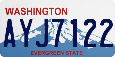 WA license plate AYJ7122